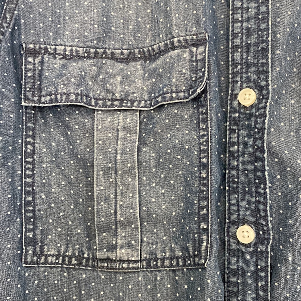 Current Elliott Amabel Denim Shirt In Indigo Polk… - image 4